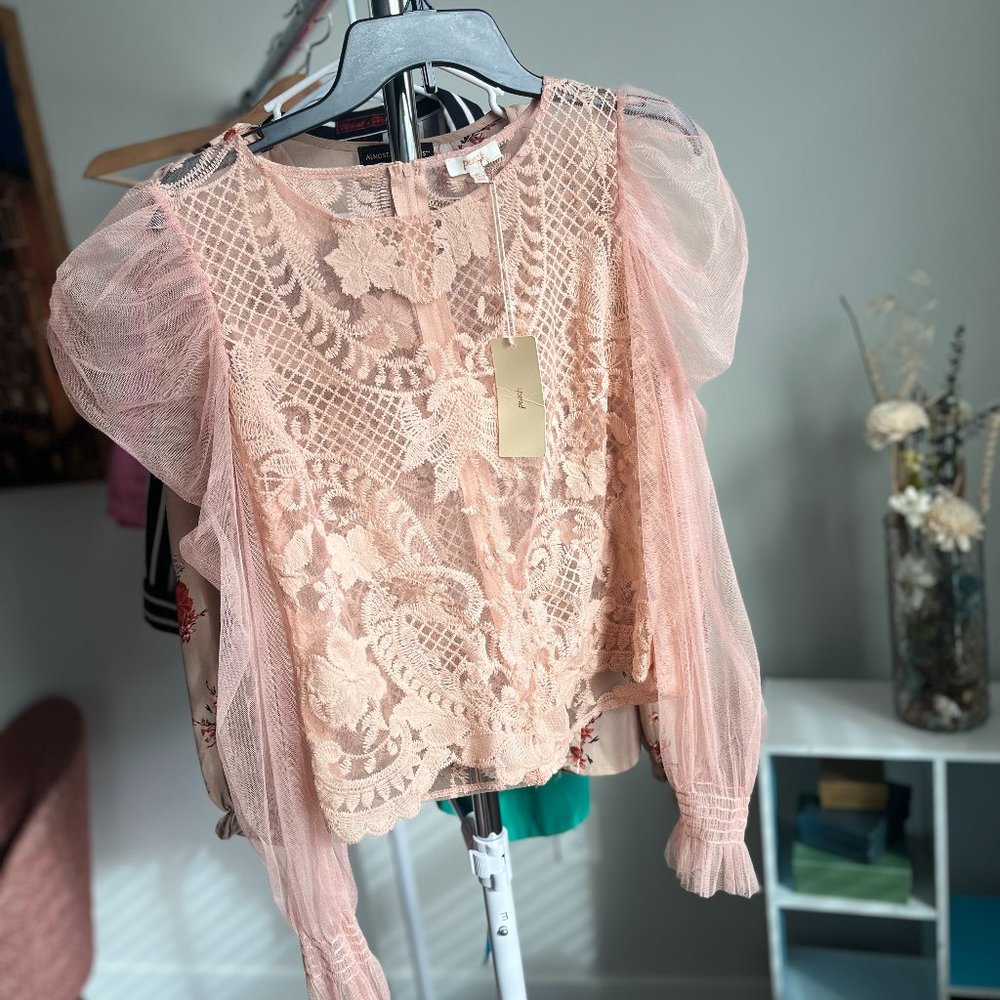 Sheer elegant peach blouse